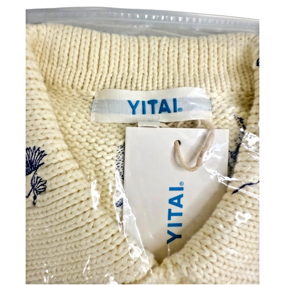 YITAI Sweater Embroidery Cardigan Medium Fine China Button Up Sold Out NIP New - Picture 4 of 12